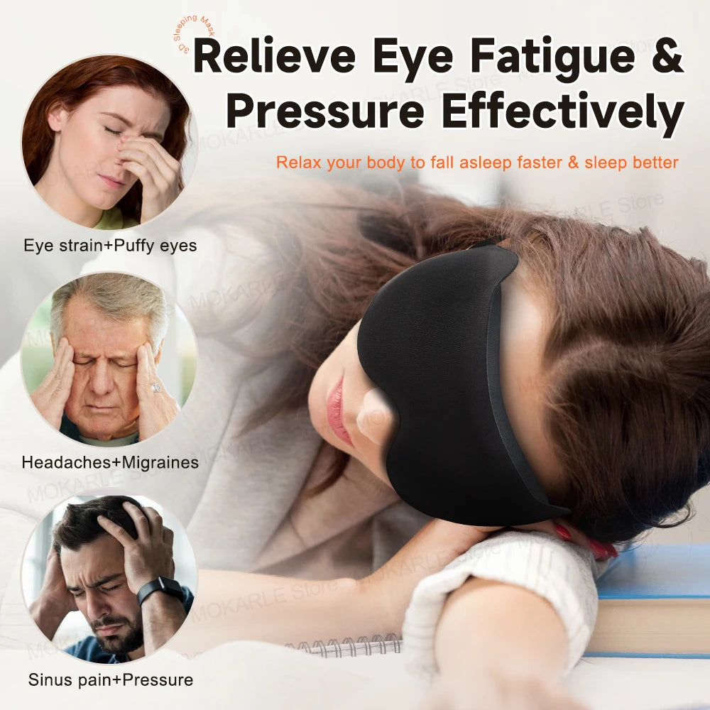 Luxury 3D Sleep Mask – Ultra-Soft Blackout Eye Mask for Restful Sleep, Travel & Relaxation