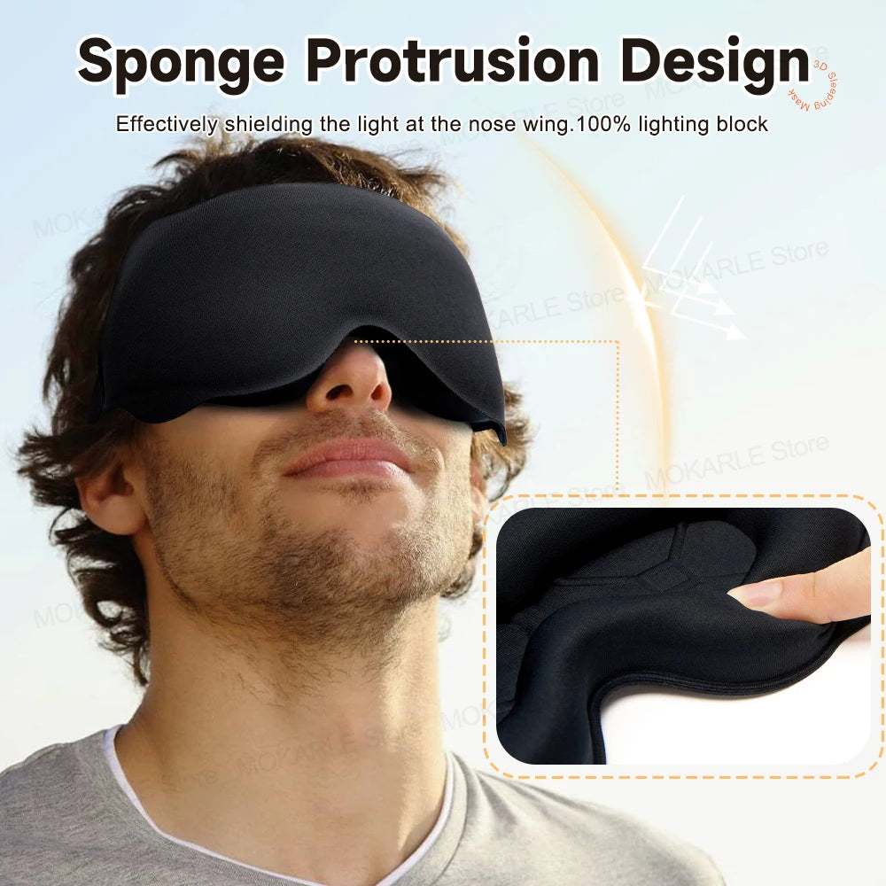 Luxury 3D Sleep Mask – Ultra-Soft Blackout Eye Mask for Restful Sleep, Travel & Relaxation