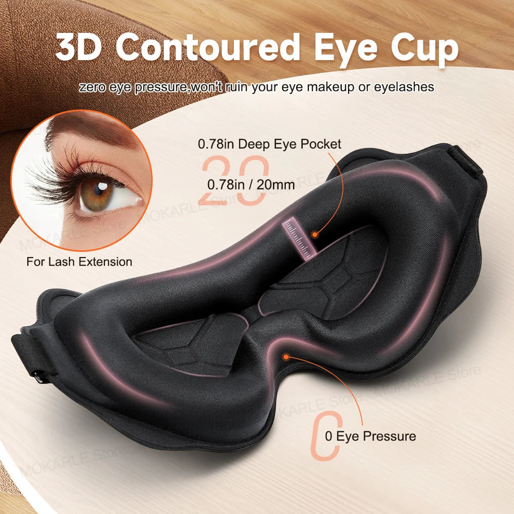 Luxury 3D Sleep Mask – Ultra-Soft Blackout Eye Mask for Restful Sleep, Travel & Relaxation